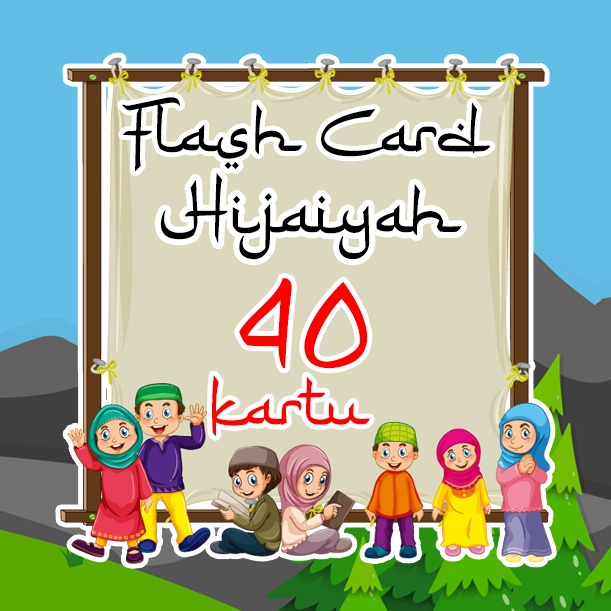 Kartu FlashCard Hijaiyah 40 Kartu 2 Bahasa Indonesia dan Arab