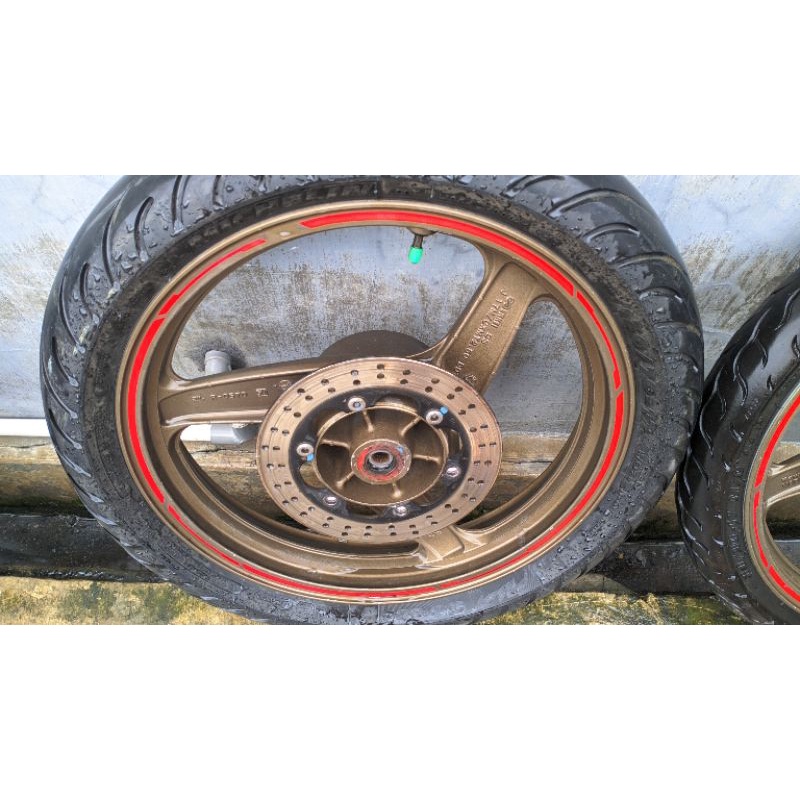 velg ninja rr original fullset ban dan piringan original copotan motor ninja rr new old ring 17 roda