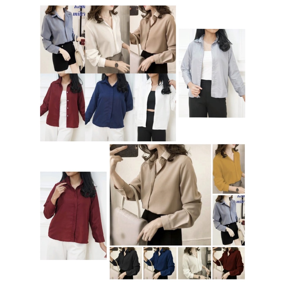 QR - ZFS OOTD Kemeja Polos / KEM MILEN WOLFIS / Kemeja Lengan Panjang / Kemeja / Kem / Hem / Shirt /