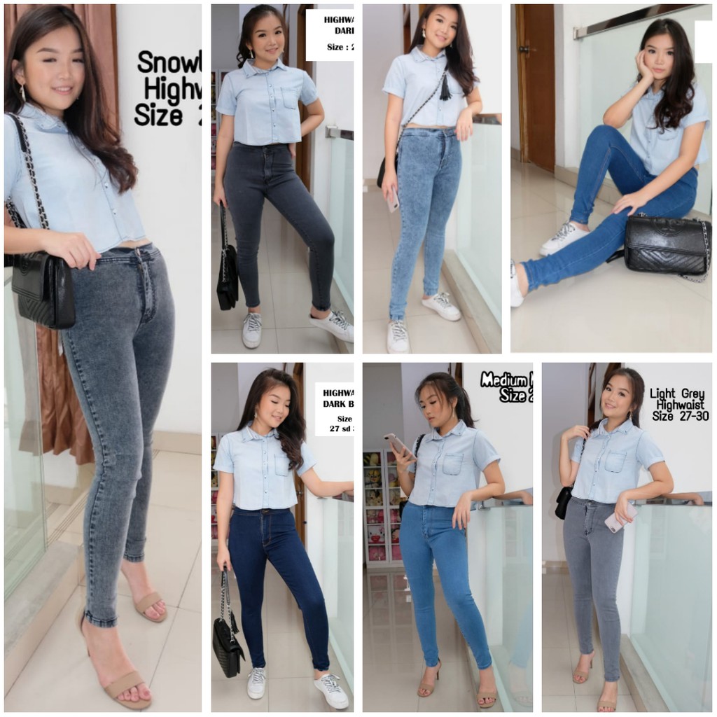 HIGHWAIST BASIC SOFT JEANS WANITA Kekinian Murah Reseller Dropship Aman