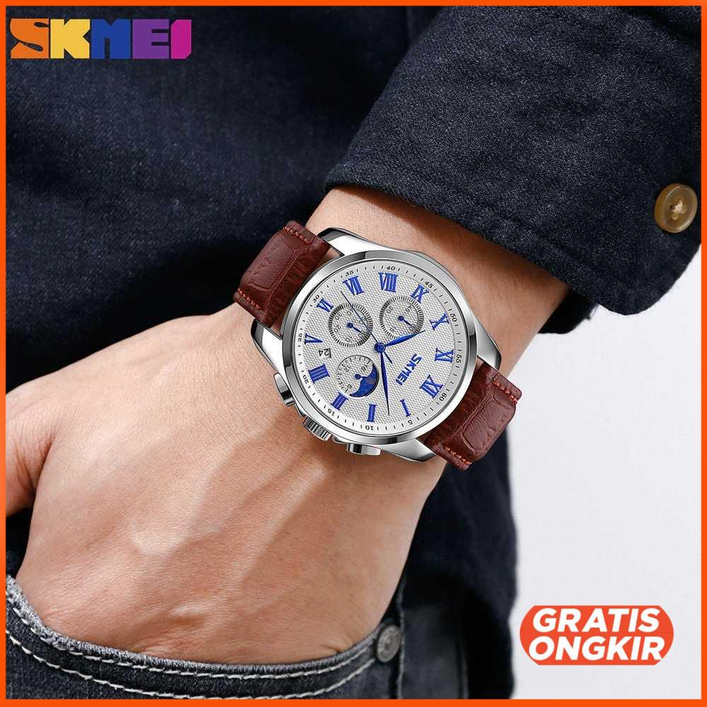 SKMEI Jam Tangan Analog Pria Strap Kulit - 9260