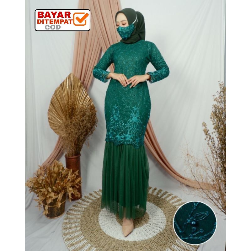 RJ5 Gamis Duyung Tutu Bukat Tile Mutiara / Kebaya Modern Duyung Vera Wisuda Tunangan Lamaran Couple