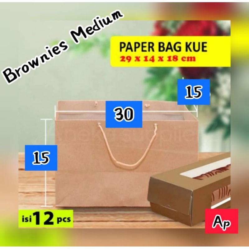 

[ 150 gsm ] Paper Bag Coklat Kraft Polos / Brownies Medium uk 30 x 15 x 15 cm