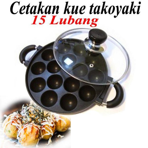 Cetakan Kue anti lengket teflon 15 Lubang Cekung - Takoyaki