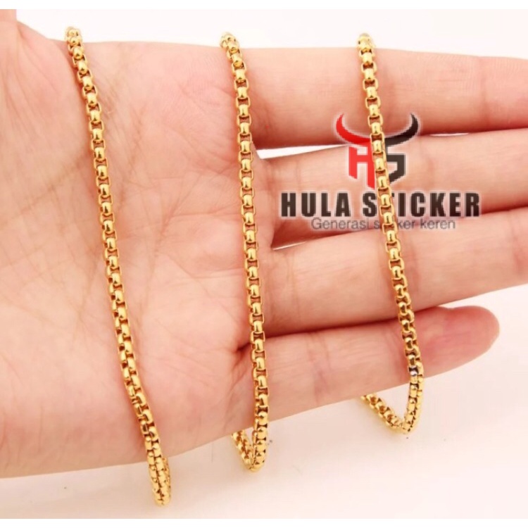 Kalung Rantai MCI Titanium Stainless 316L Anti Karat ROLO GOLD Premium Chain / Kalung Rantai Pendant