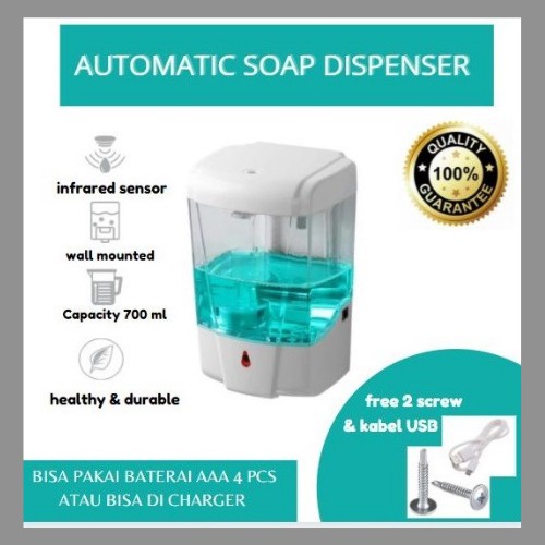 Dispenser hand sanitizer / tempat sabun otomatis tempel dinding - DSA