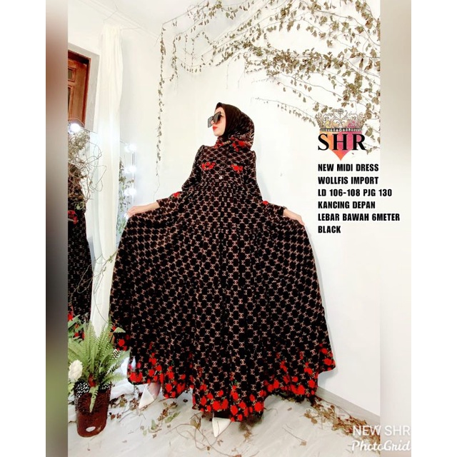MIDI dress SHR ORI premium terbaru