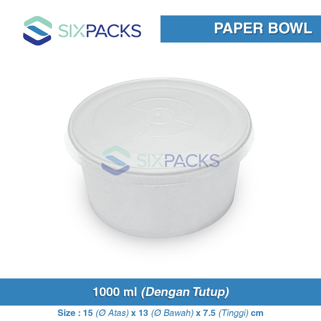 Paper Bowl 1000ml dengan Tutup