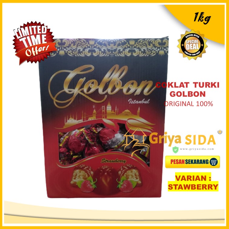 Coklat arab 1kg coklat Golbon coklat turki strawberry 1kg bukan elvan amanda