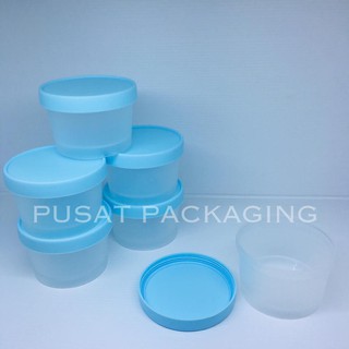 Cream Pot  Jar 100ml Plastik  Bunga  Es Krim Biru Frosted 