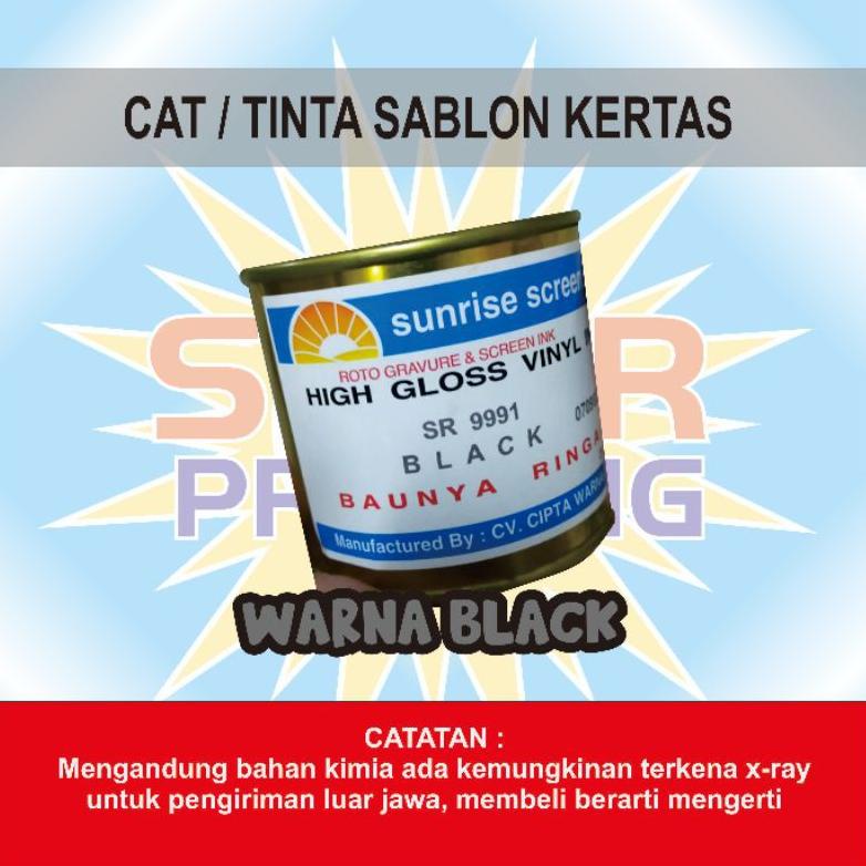 ❂Dijual Murah Tinta / Cat sablon kertas Sunrise Vinil Ink Black W38 ❂