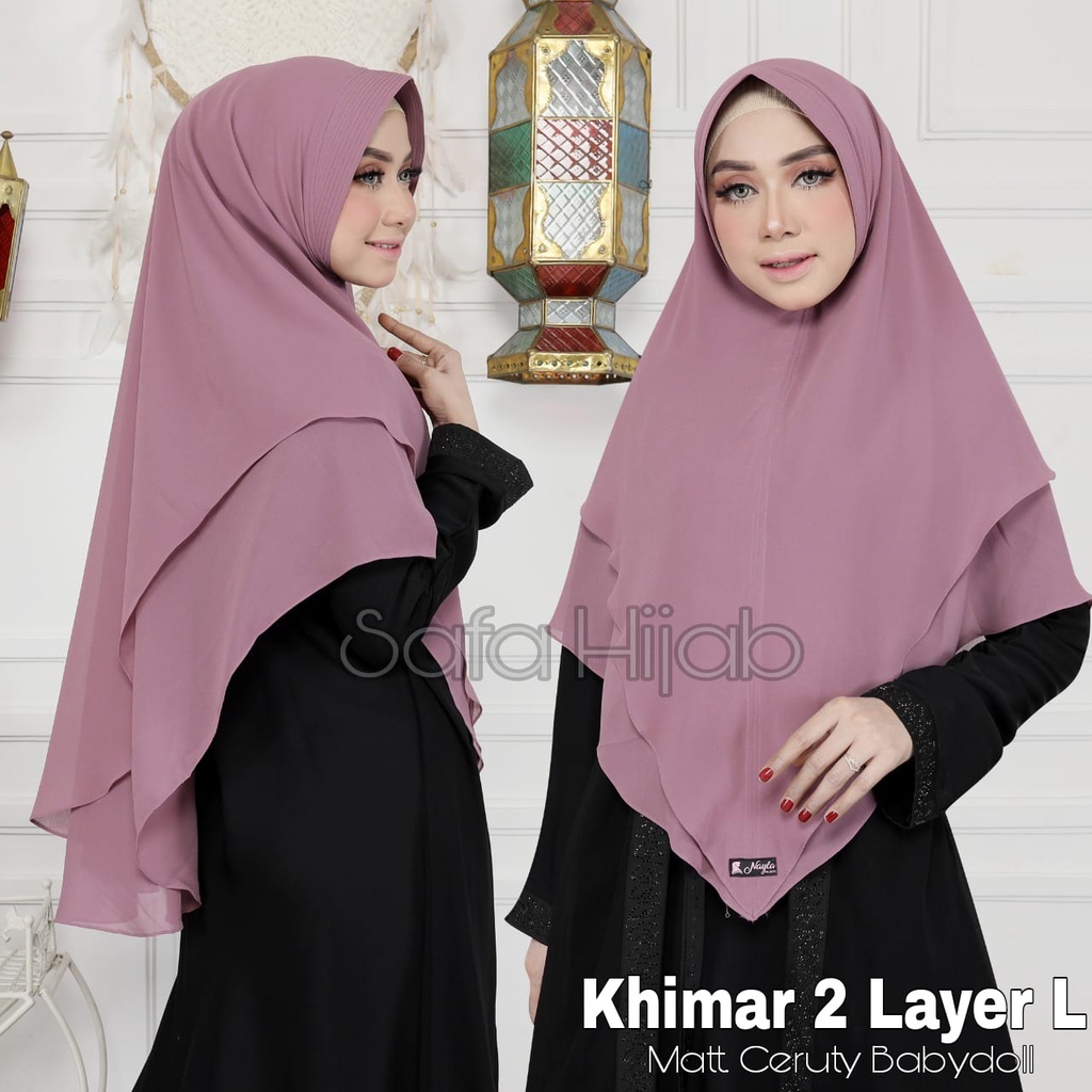 Khimar Ceruty Babydoll Jilbab khimar 2 Layer L Ceruty Babydoll Khimar Grosir Termurah Safa Hijab