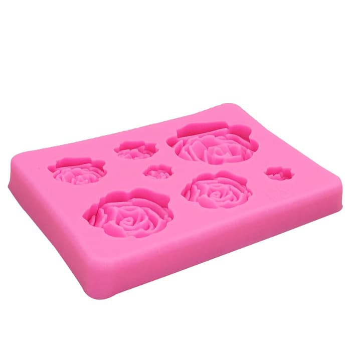 3D Silicon Mold Fondant Cake Decoration - 7 Size Rose Flower