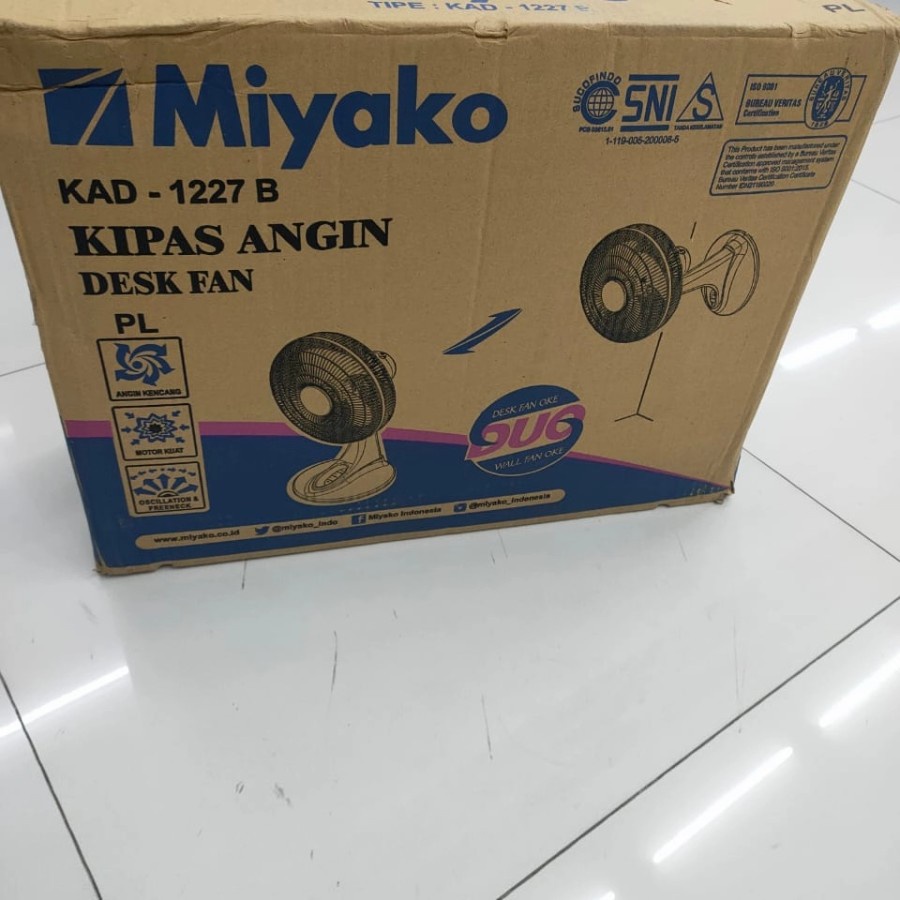 KIPAS ANGIN MIYAKO KAD-1227B KAD 1227 B KIPAS ANGIN MEJA DINDING 2IN1 12 INCH