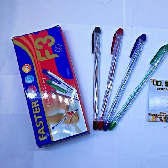 

Pulpen Faster F3, 0.5mm isi 12 pcs - warna hitam