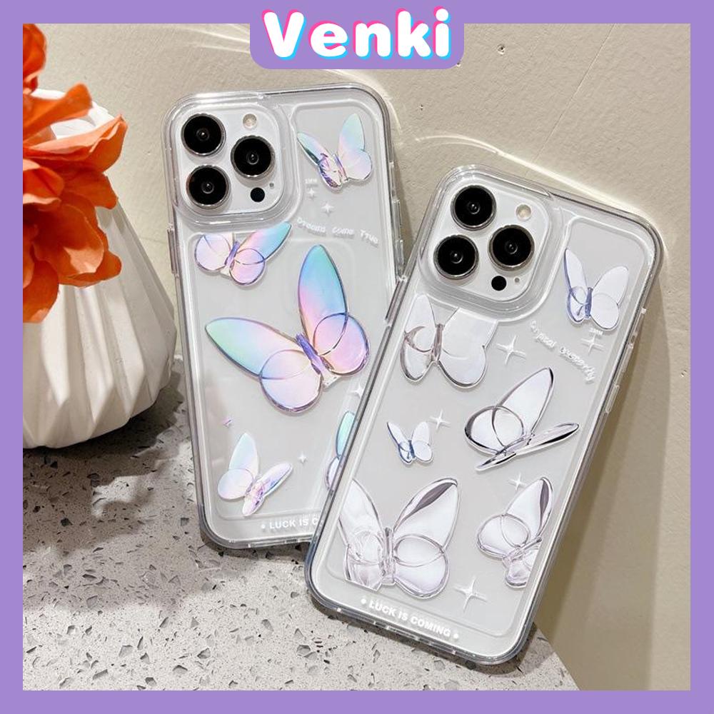 iPhone Case Clear Case Thick TPU Shockproof HD Space Case Protection Camera Plating Button Gradient Butterfly For iPhone 13 Pro Max iPhone 12 Pro Max iPhone 11 iPhone 7 Plus