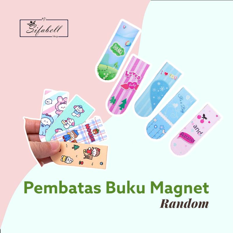 Pembatas Buku Magnet Satuan Bookmark Magnet Sticky Note Motif Korea