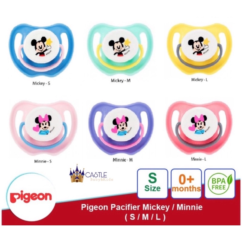 Castle - 1pc Pigeon Pacifier Mickey Minnie S/M/L - Empeng Bayi