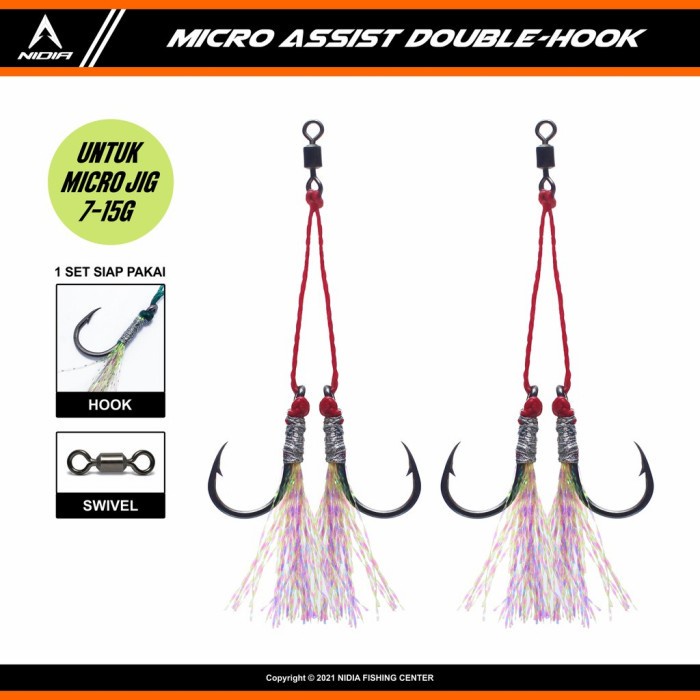 Assist DOUBLE HOOK untuk Micro Jig