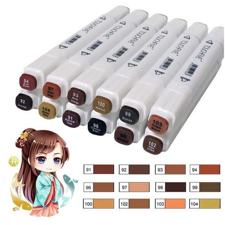 TOUCHFIVE Manga Animation Art Marker Dual Tips (12pcs)