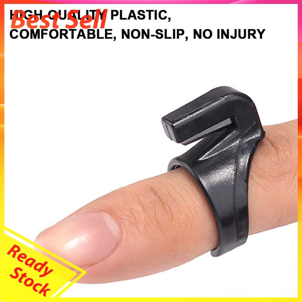 Plastic Thimble Sewing Ring Fishing Thread Cutter Finger Blade Needle Tools