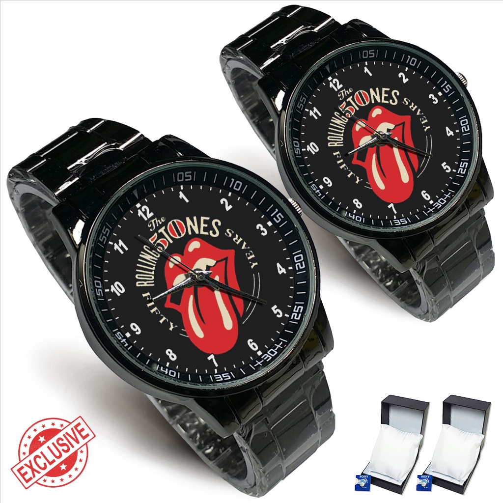 Jam Tangan Rantai Couple THE ROLLING STONES - 2 (Awesome)