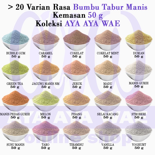 

(Beli 10 Gratis 1) > 35 Rasa Bubuk Bumbu Tabur Premium Rasa Manis