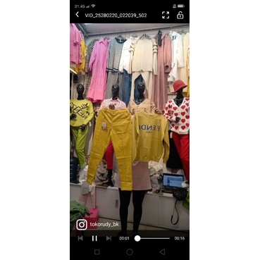 set rajut Fendi kuning