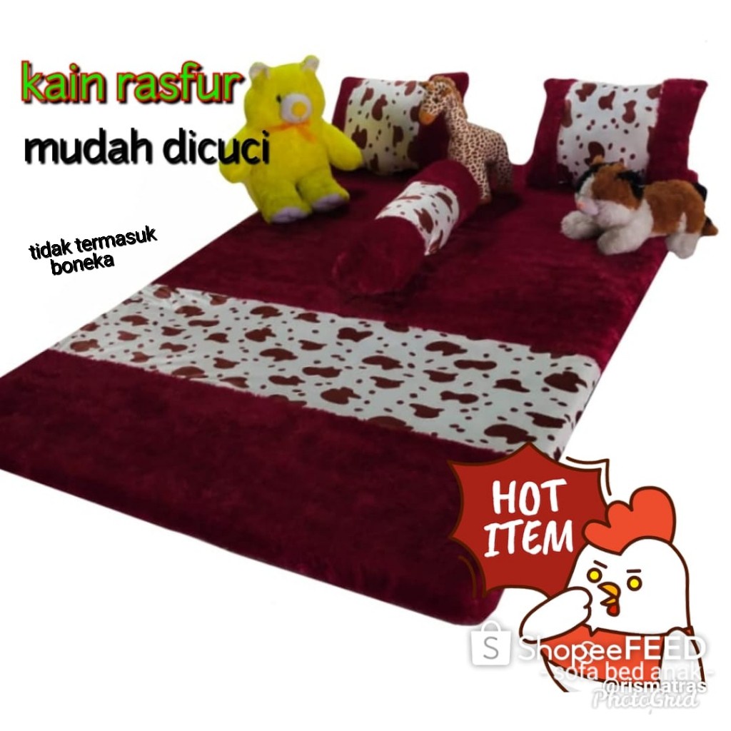 KASUR BULU LIPAT KASUR LANTAI KARAKTER MATRAS PORTABLE UK 180X120X6 CM UNTUK RUANG KELUARGA