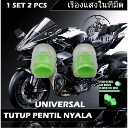 TUTUP PENTIL BAN NYALA GLOW IN THE DARK MOTOR MOBIL SEPEDA