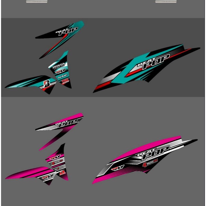 Striping Beat Pop Variasi Stiker Sticker Skotlet Scotlite Motor Stiker Sticker Skotlet