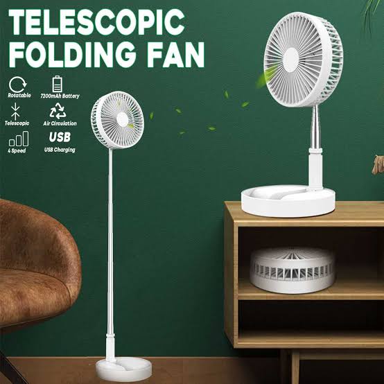 Kipas Angin Lipat V10S Portable Fan 7200MAh Foldable Standing Fan USB Rechargeable
