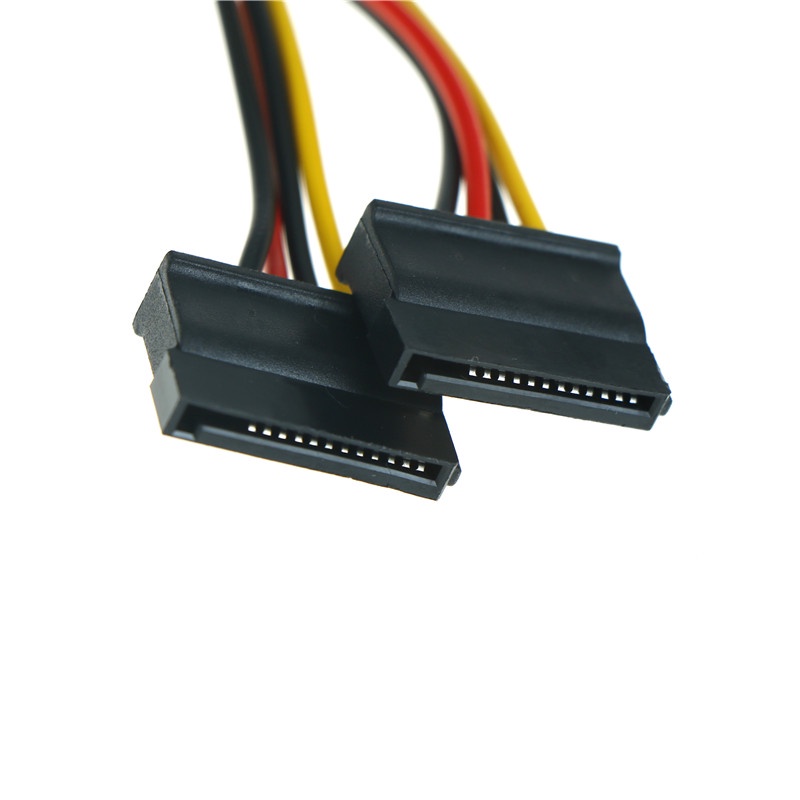 (LUCKID) 2pcs Kabel Power Splitter SATA 4pin Ke Serial 15pin Y Untuk Hard Disk