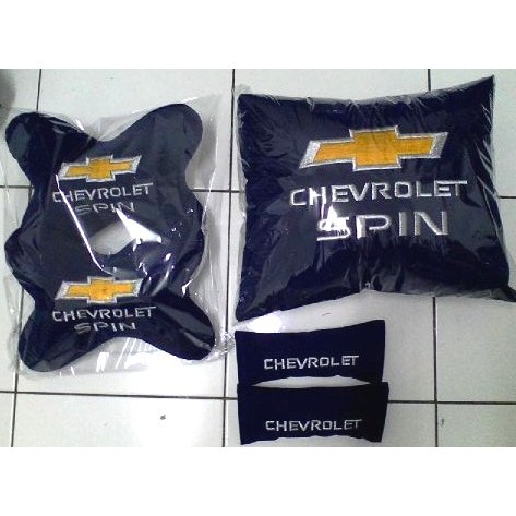 Bantal mobil Chevrolet Spin aksesoris variasi interior headrest alas jok 3 in 1
