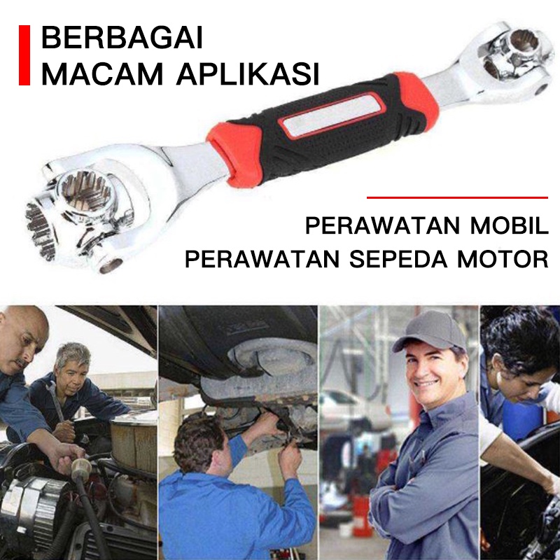 Kunci Ring Pas Shock Set Universal Socket Profesional Mobil Motor Serbaguna Pas 48 in 1