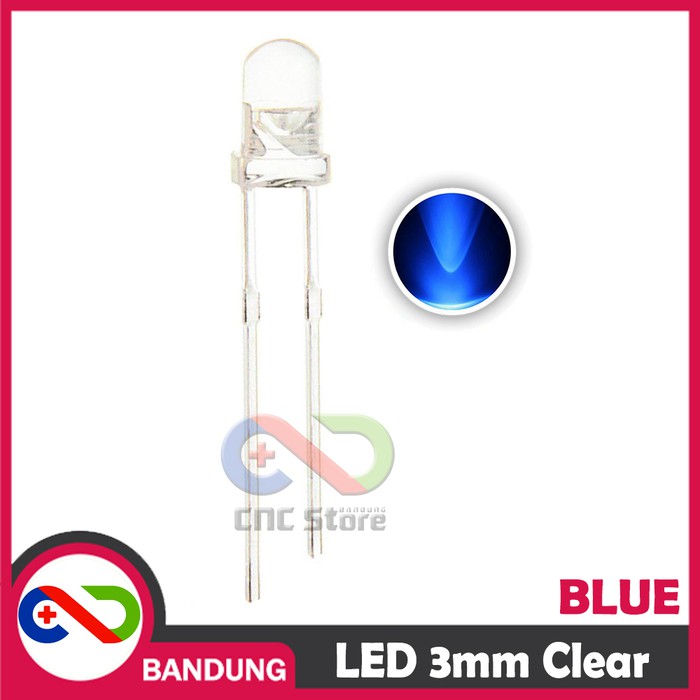 10PCS LED 3MM F3 SUPER BRIGHT BLUE BIRU CLEAR