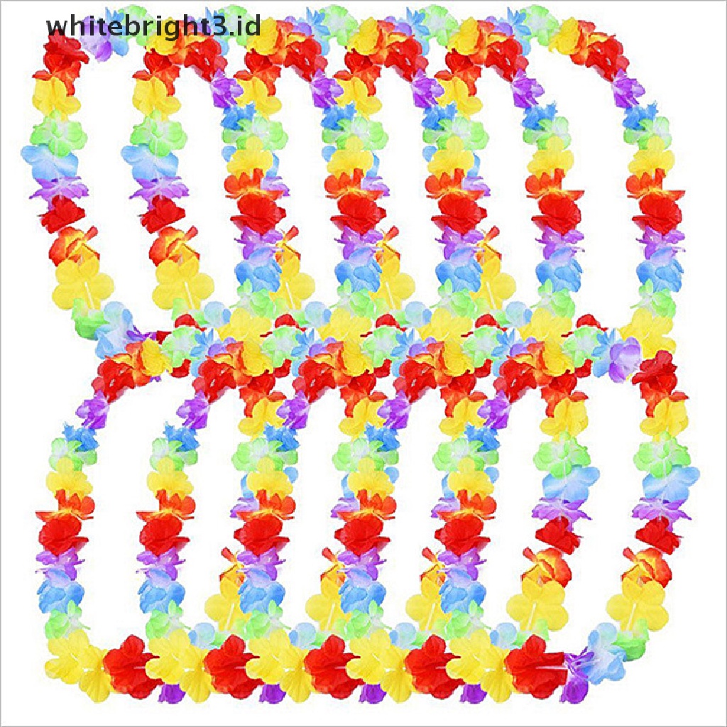 {whitebright3.id} 10pcs Hawaii Bunga leis Garland Kalung Gaun Mewah Pesta Hawai Pantai Seru