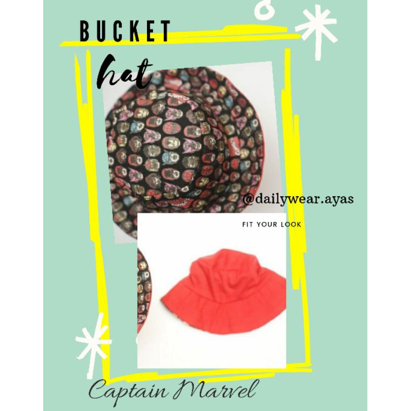 Bucket Hat Captain Marvel Topi Anak Murah