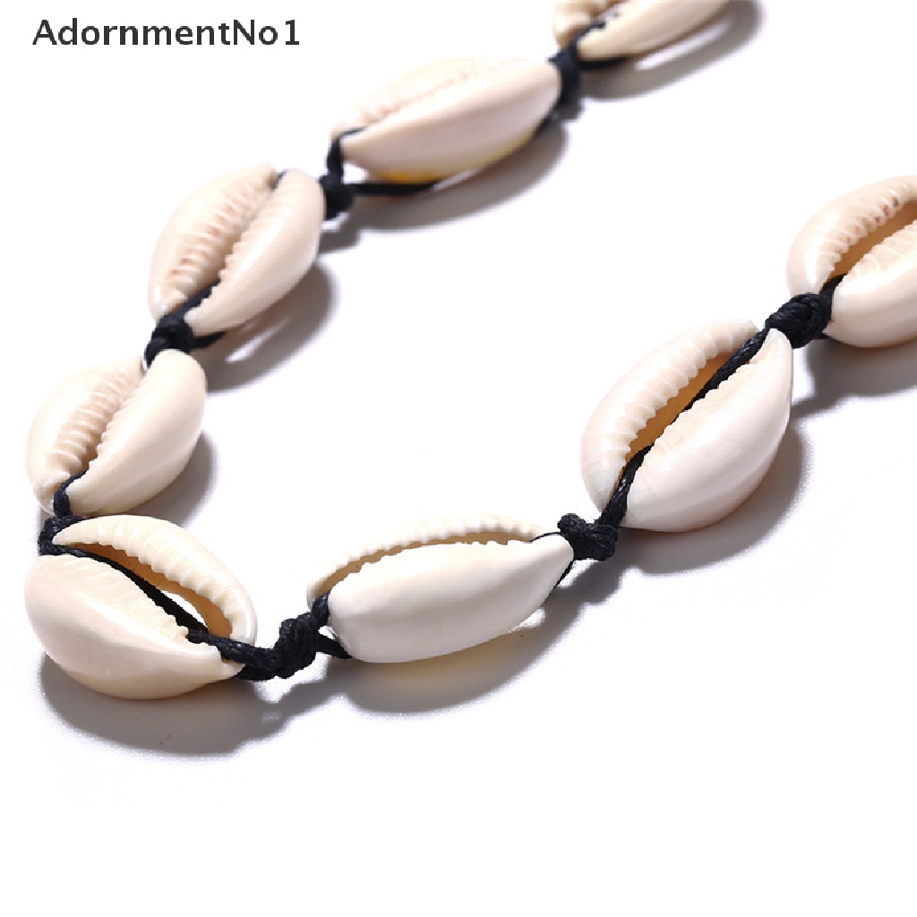 (AdornmentNo1) Kalung Choker Gaya Bohemia Liontin Kerang Laut Untuk Perhiasan Wanita / Pantai