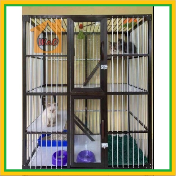 Kandang Kucing alumunium hitam 2tingkat murah