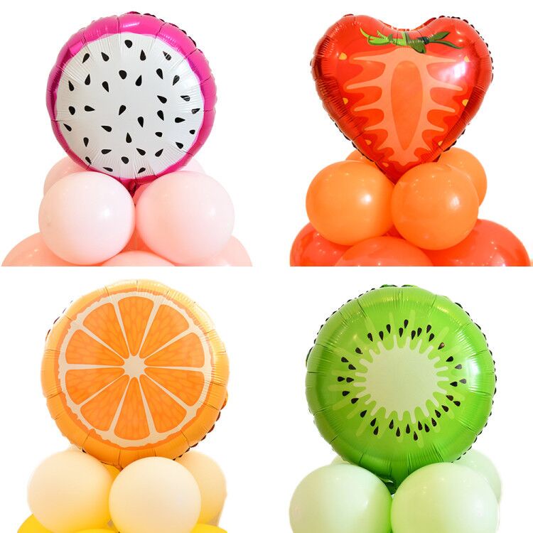Image of Balon Foil Bentuk Buah Strawberry Semangka Untuk Dekorasi Pesta Ulang Tahun #3