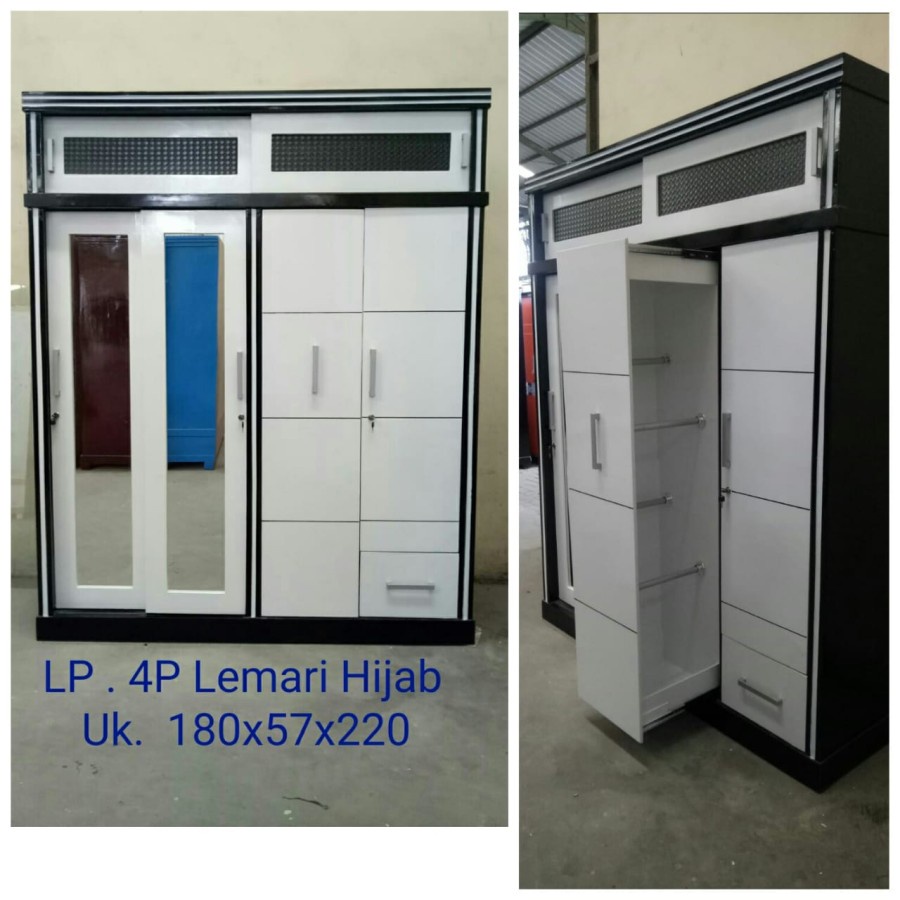 Lemari 4 Pintu Sliding Lemari Pakaian Hijab Model Tiktok