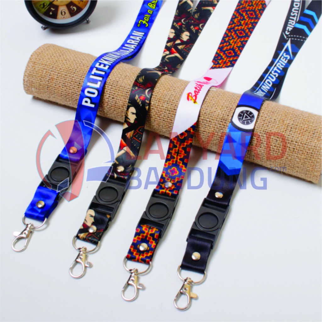 tali lanyard print sublim 2cm cetak 2 muka  / tali id card printing dua cm cetak dua muka / nametag