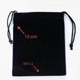 Tas Pouch Serut Beludru Ukuran 13 x 11 cm TWS Earphone Koin