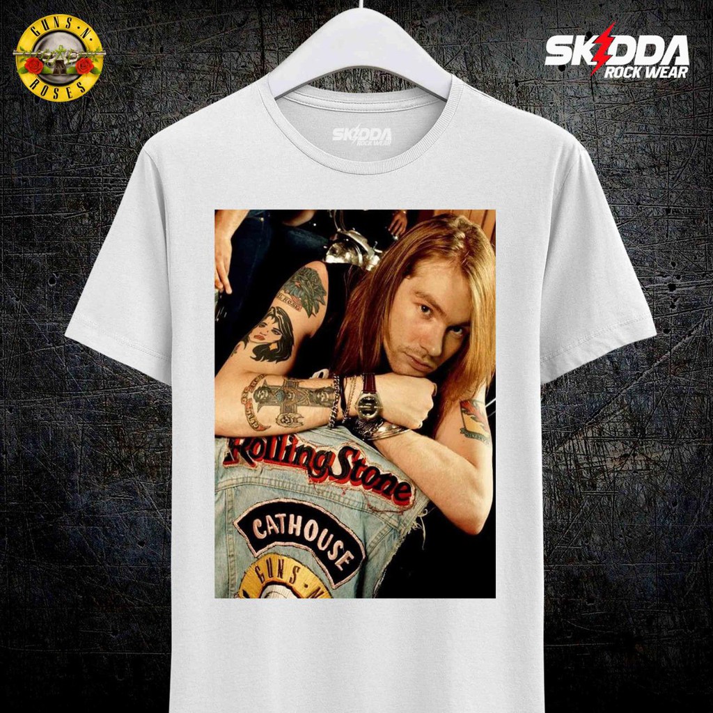 T Shirt Kaos Band GUN’S N ROSES - GNR - GUNS N ROSES - GUN N ROSES -  AXL ROSE - Premium White NSA