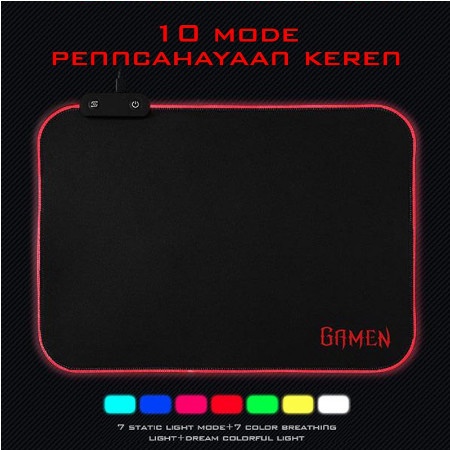 GAMEN GP-HALO GAMING MOUSEPAD RGB LIGHTING ANTI-SLIP RUBBER BASE