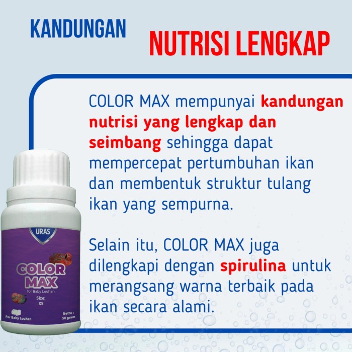 URAS - Color MAX Pelet Growth For Baby Louhan