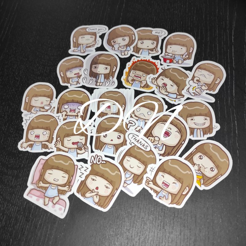 

isi 23 pcs stiker kertas karakter misa dialy life sticker accesories line