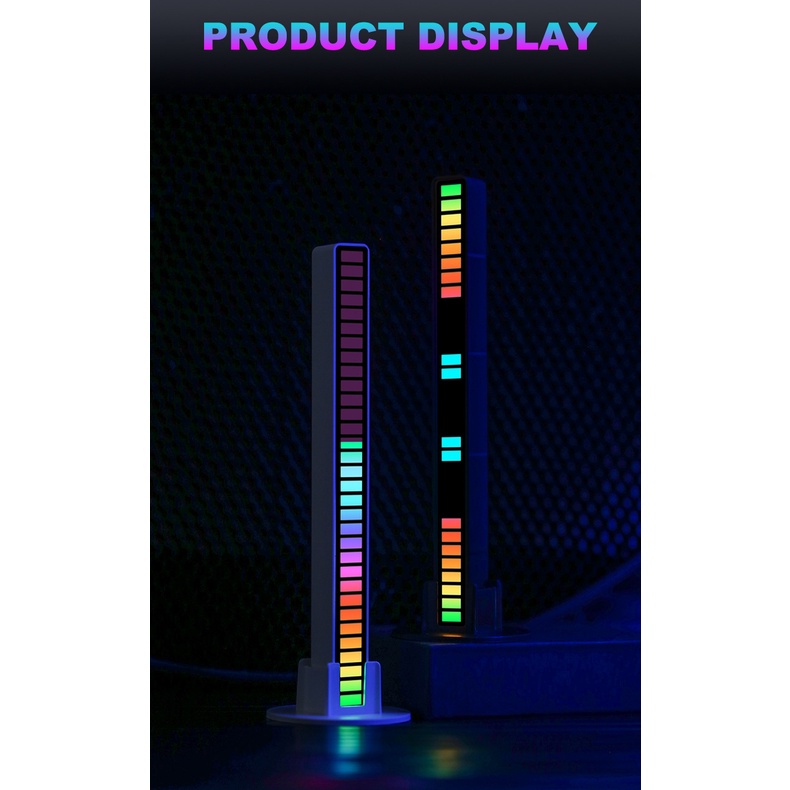 Lampu LED RGB Bar Strip Spectrum Audio Indicator Music Sound Control Lamp Music Atmosphere Light