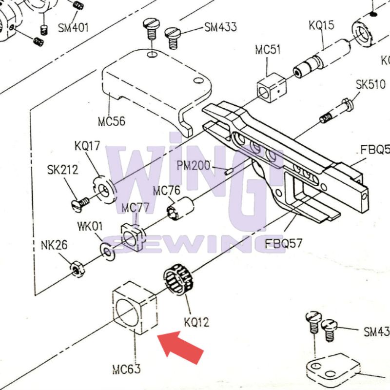 MC63 SIRUBA F007 Bushing Dudukan Gigi Mesin Jahit Overdeck Kam